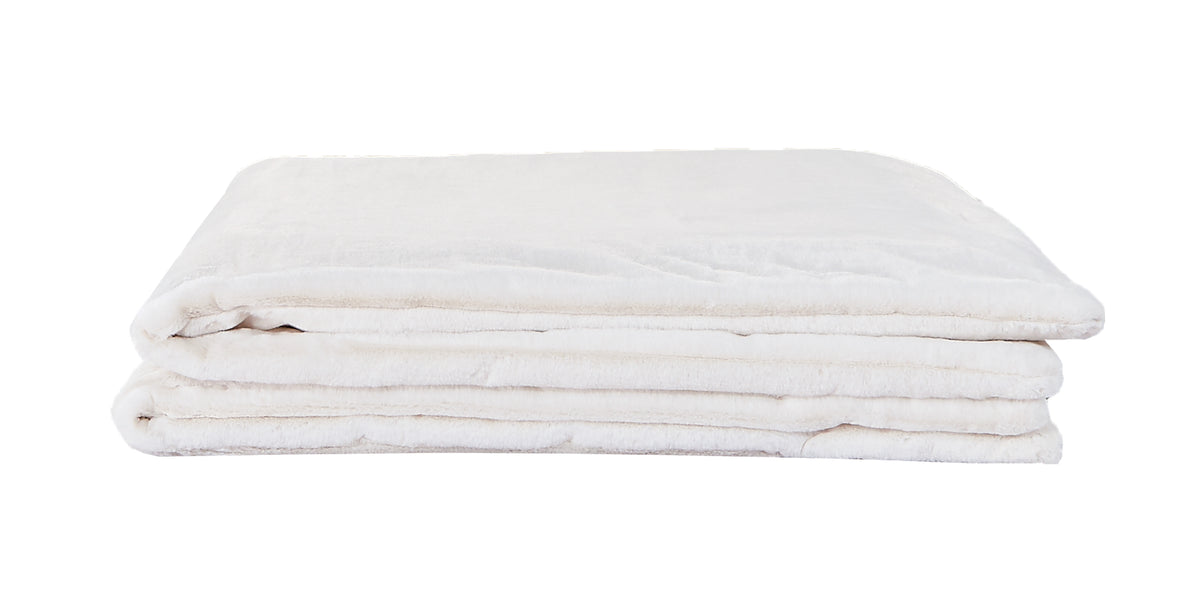 Weighted Fur Faux Blankets - Cream - 48”X74”