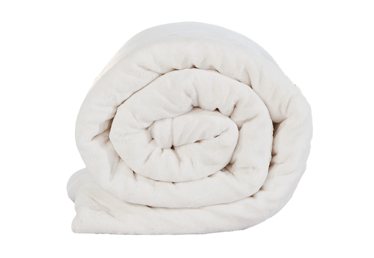 Weighted Fur Faux Blankets - Cream - 48”X74”