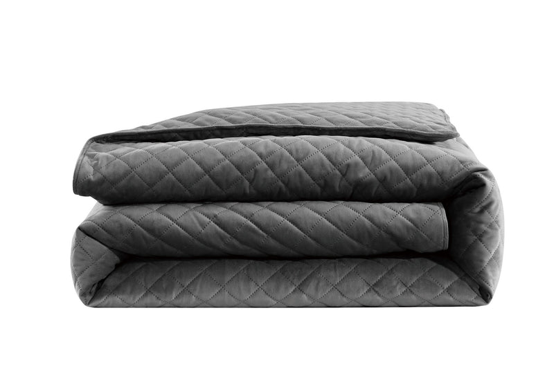 Velvet Weighted Blanket - Charcoal - 48”X74”