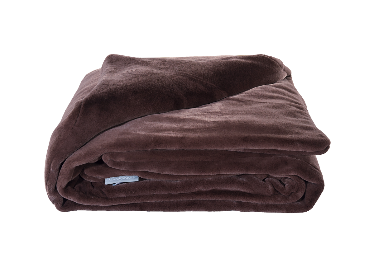Weighted Fur Faux Blankets - Mocha - 48”X74”