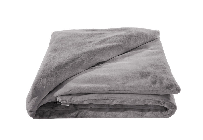 Weighted Fur Faux Blankets - Silver - 48”X74”